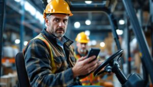 Dipendente usa lo smartphone alla guida del muletto: per i giudici è licenziamento per giusta causa
